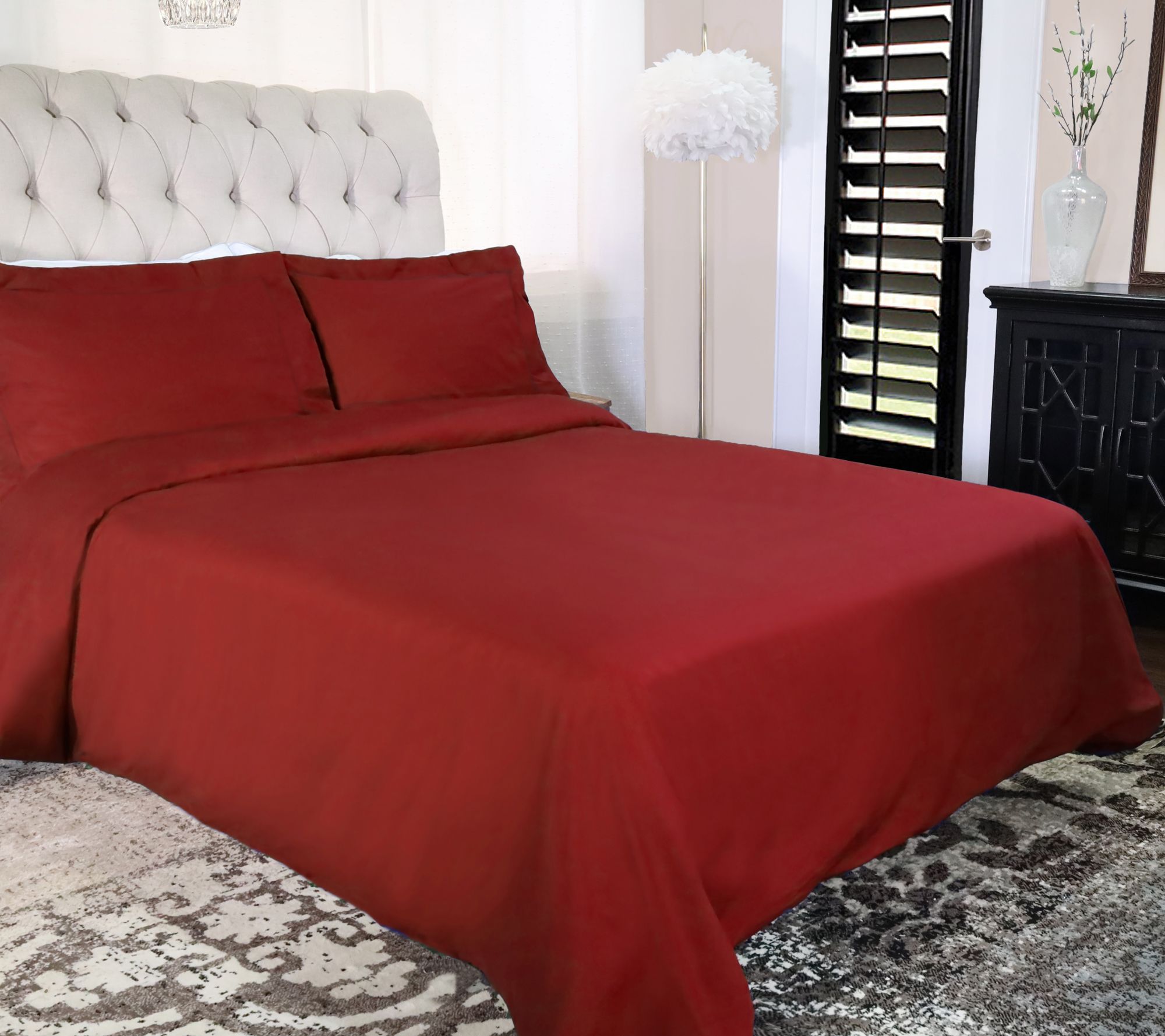Superior 300 TC Cotton Percale 3 PC Duvet Cover Set-Cal KG