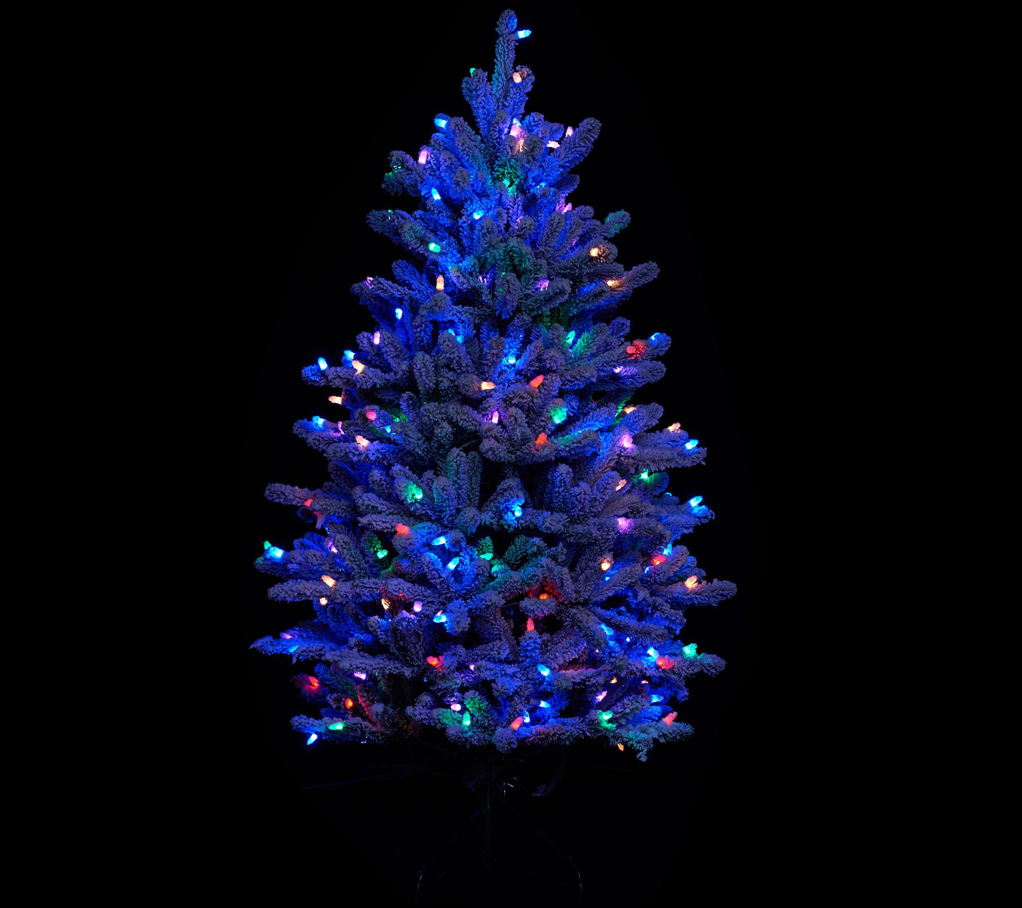 "As Is" Santa's Best 5' RGB 2.0 Flocked Balsam Fir Christmas Tree Page 1 —