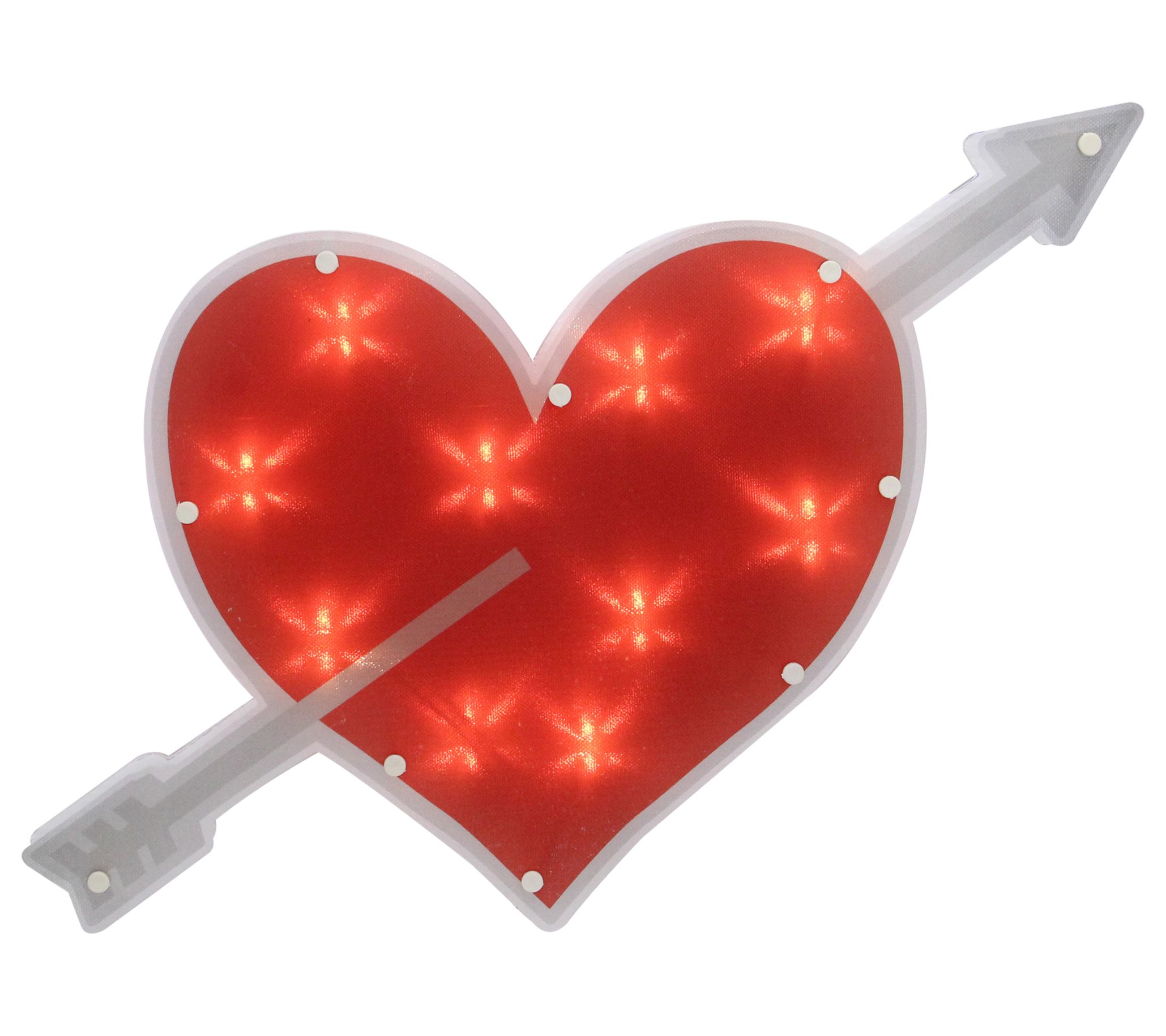 18" Lighted Heart & Arrow Valentine's Day Windo Decoration