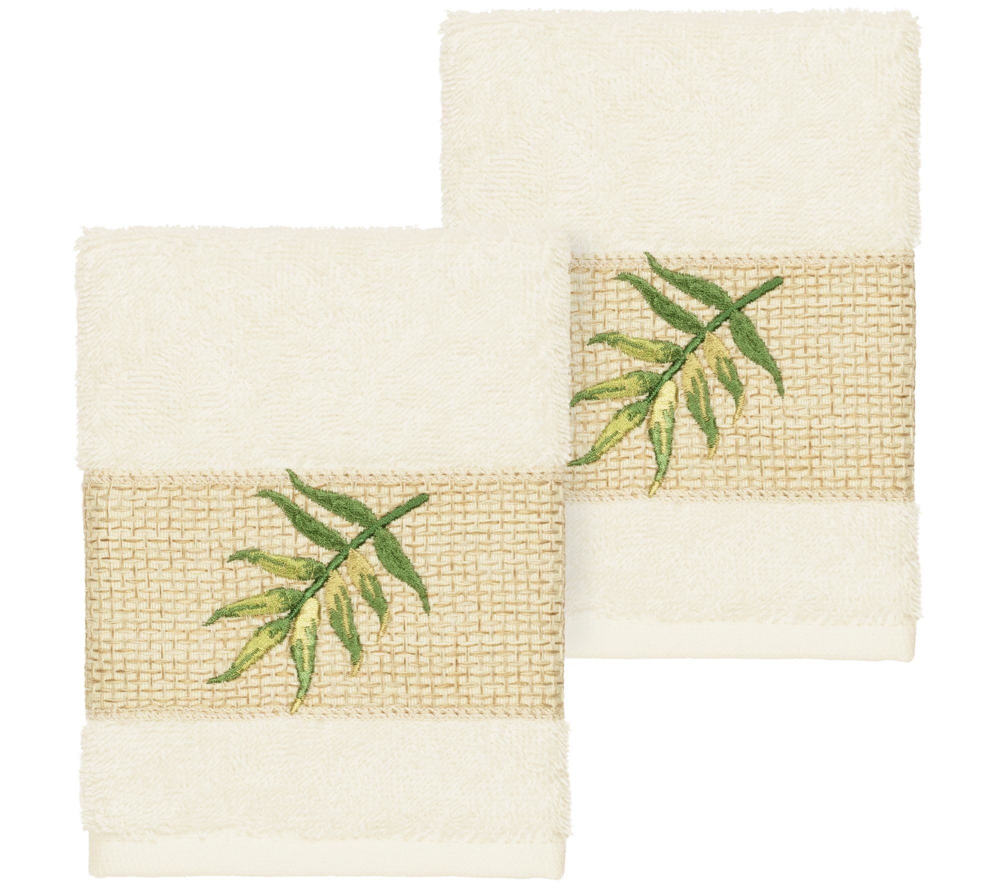 Linum Home Textiles Zoe 2PC Embellished Washclo th Set