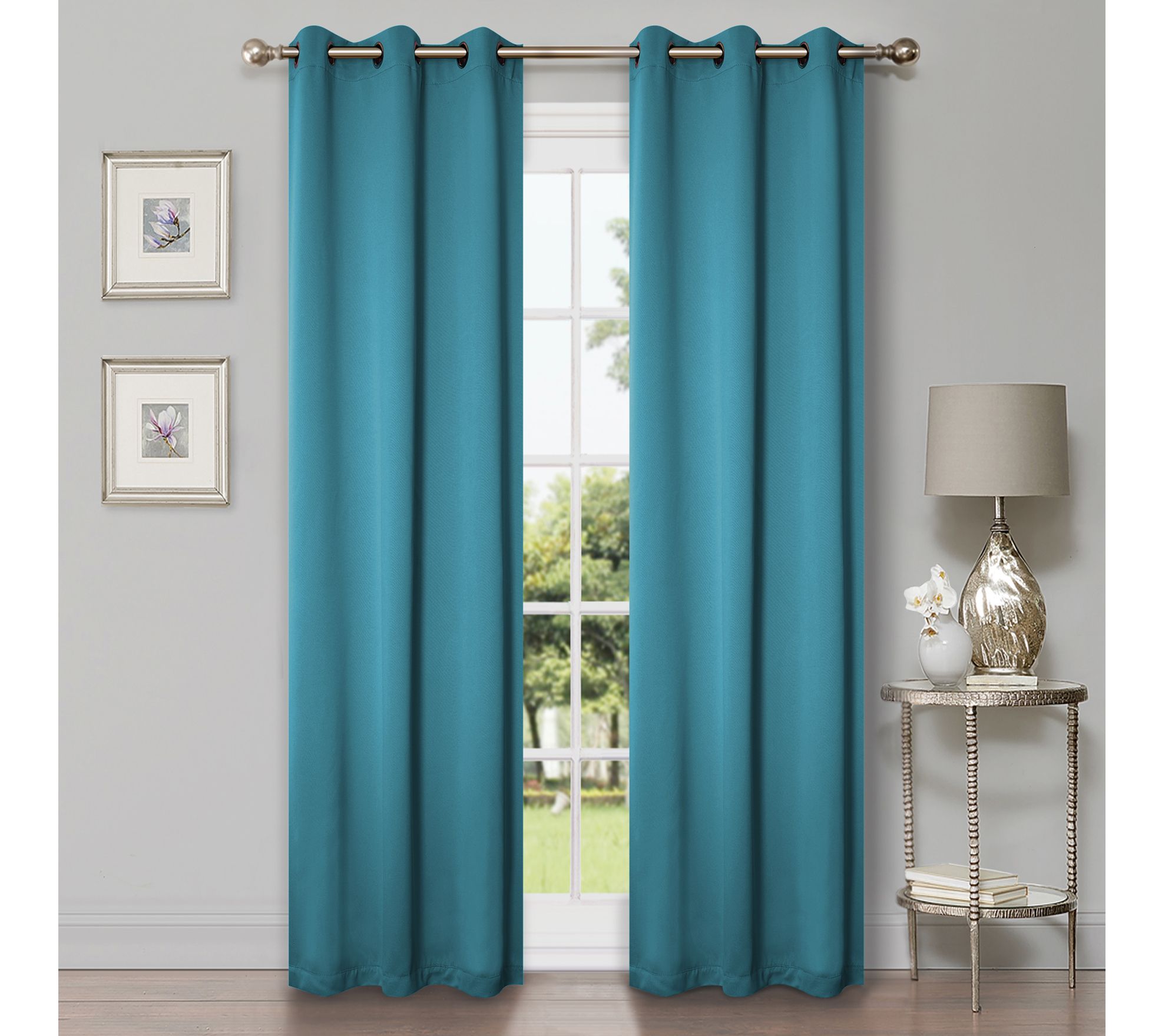 Superior Modern Solid Blackout 2-Piece Curtain 42x63