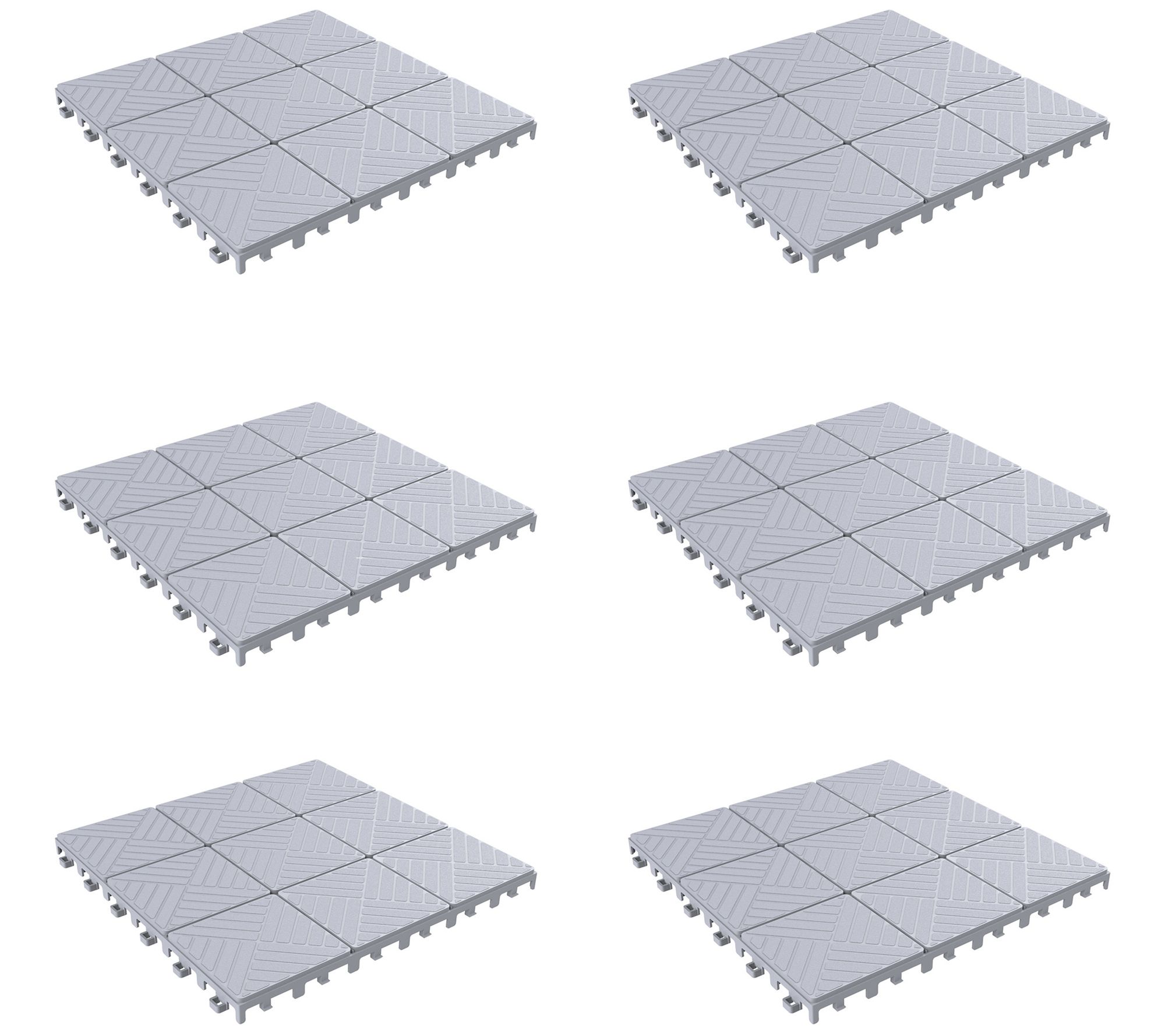 Pure Garden Set of 6 Grey Interlocking Patio Ti e