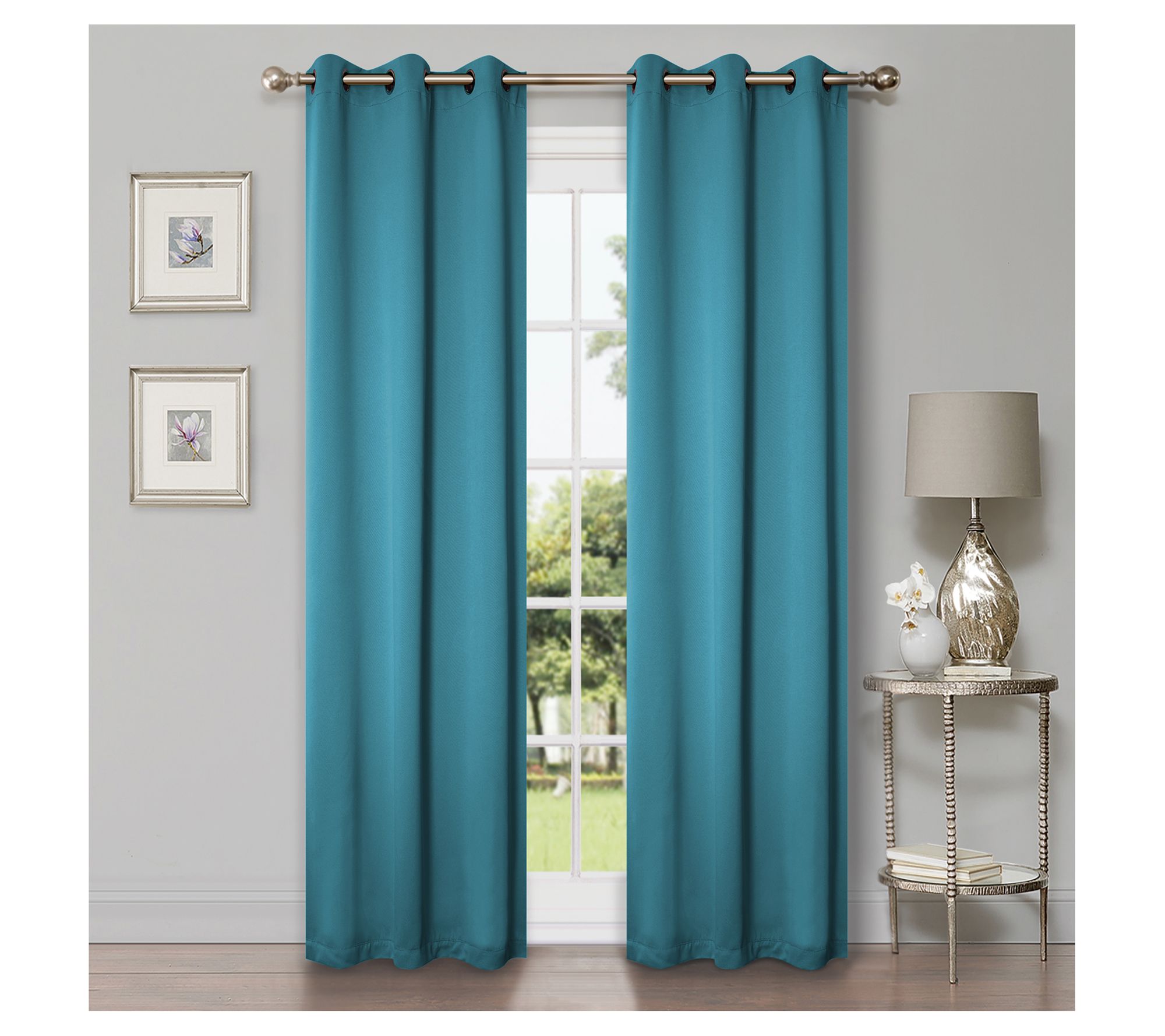 Superior Modern Solid Blackout 2-Piece Curtain t, 42x108