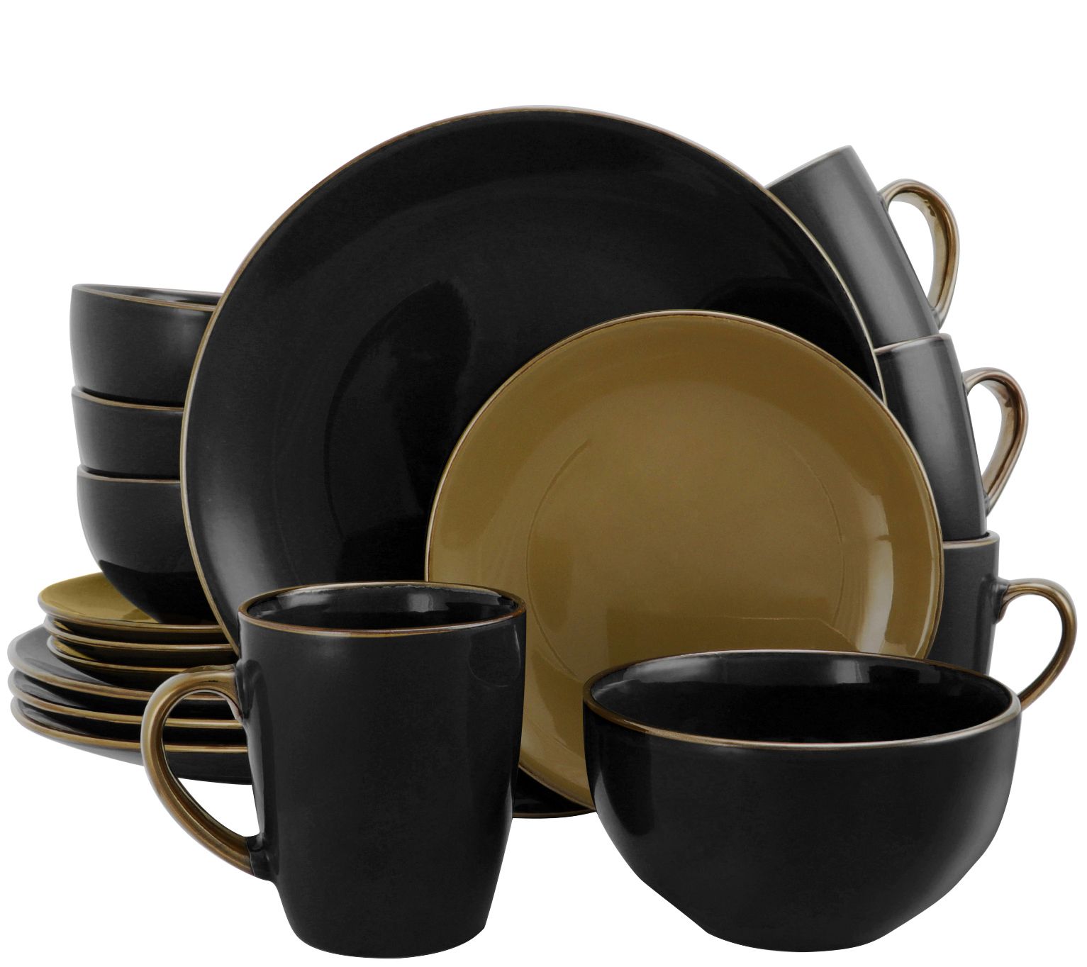 Elama Grand Collection 16-Piece Dinnerware Set - QVC.com