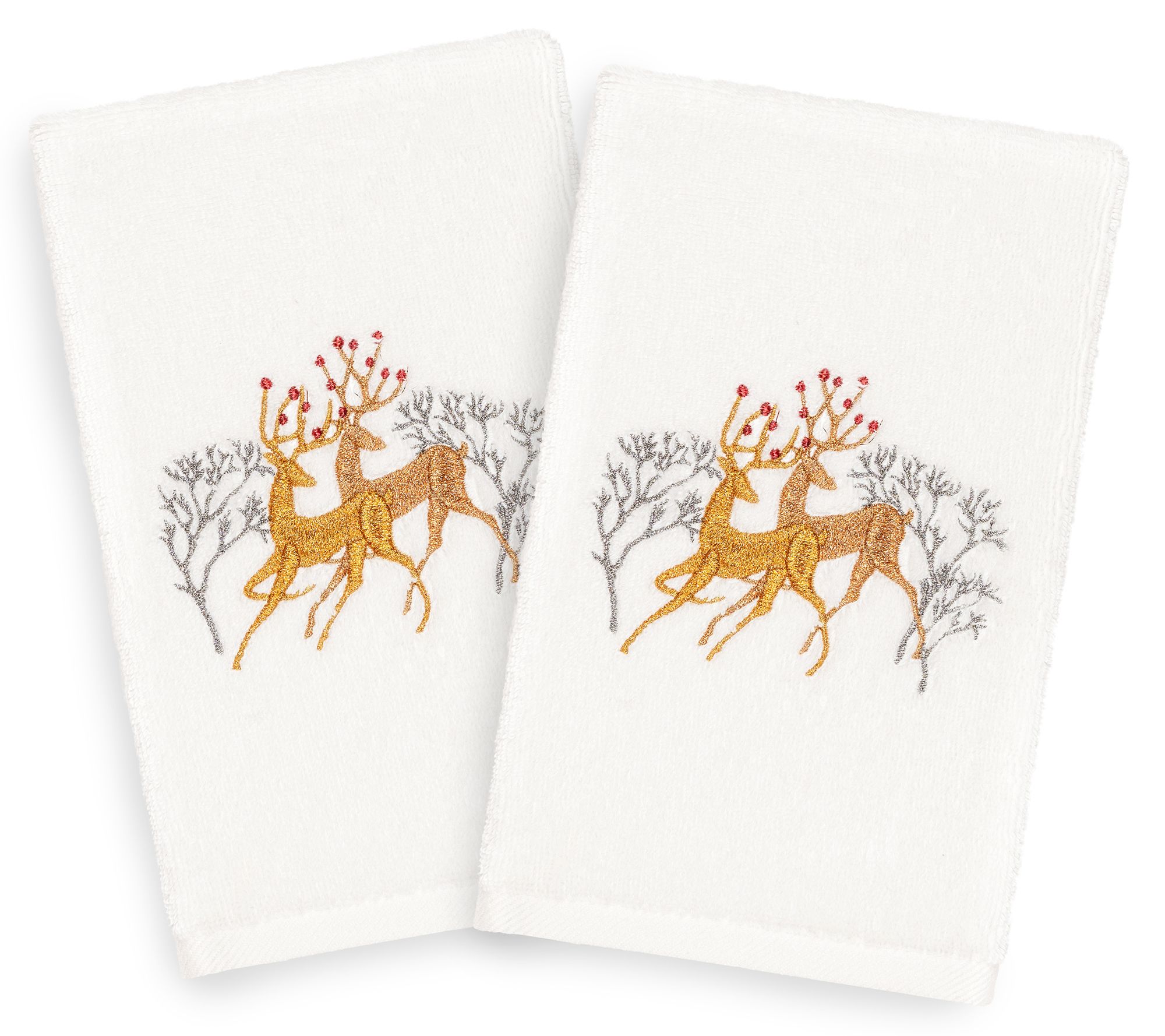 Linum Home Textiles Christmas Deer Pair 2-Piec Hand Towels