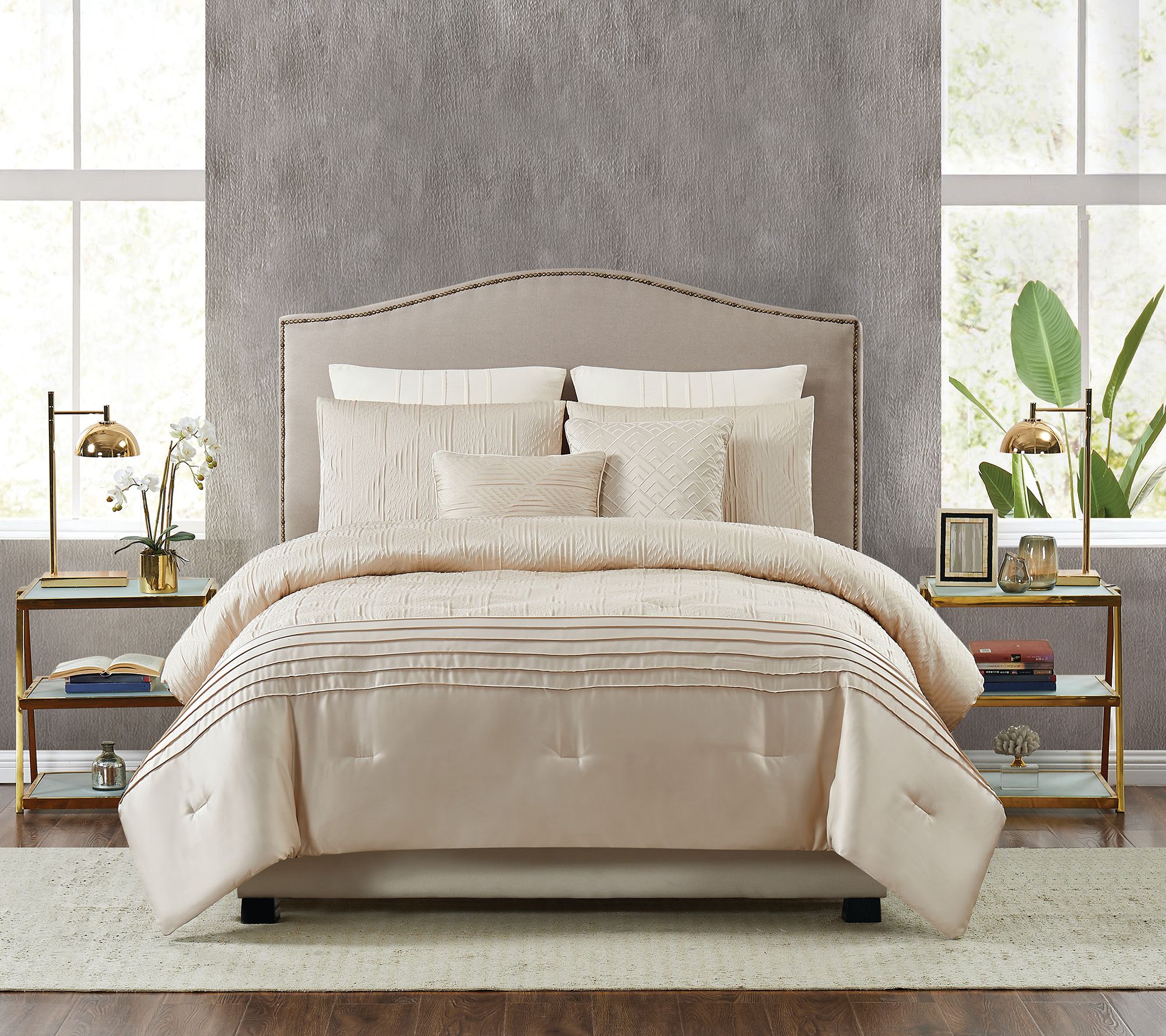 5th Avenue Lux Noelle 7 Piece King Comforter Set Qvc Com