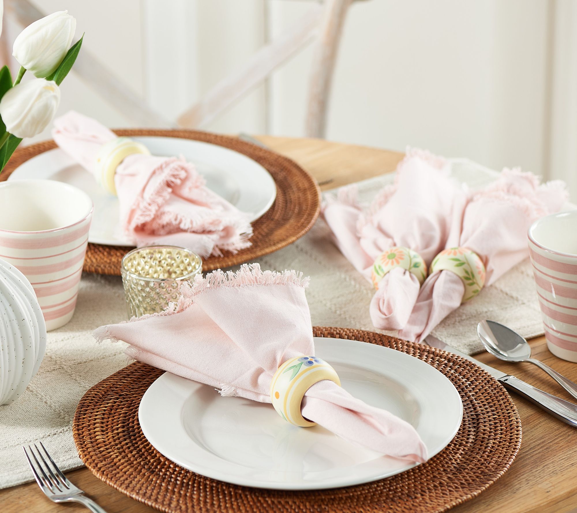Karma Gifts Set of 4 Fringed Dinner Napkins