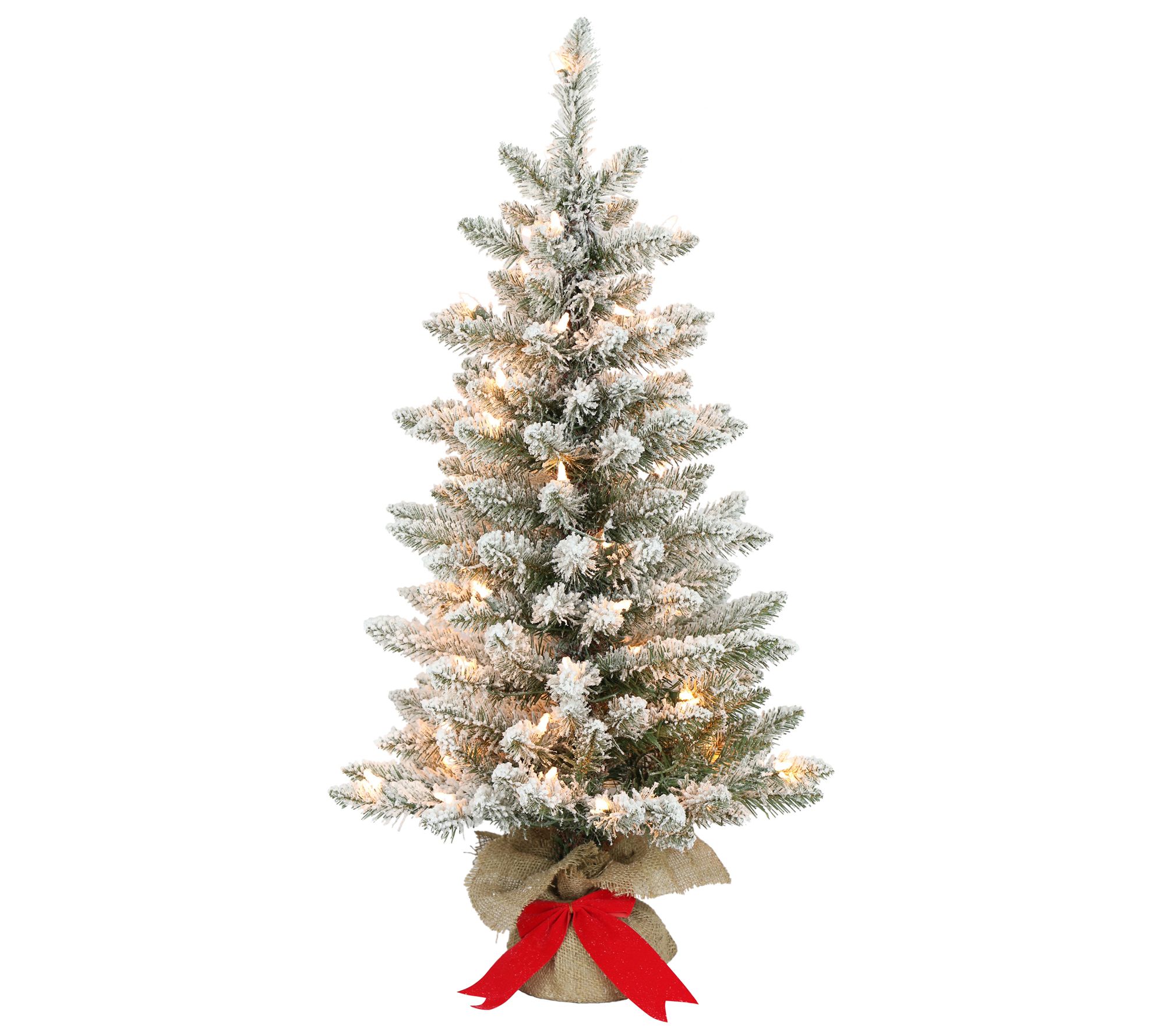 Puleo Pre-Lit 3' Flocked Fraser Fir Artificial hristmas Tree