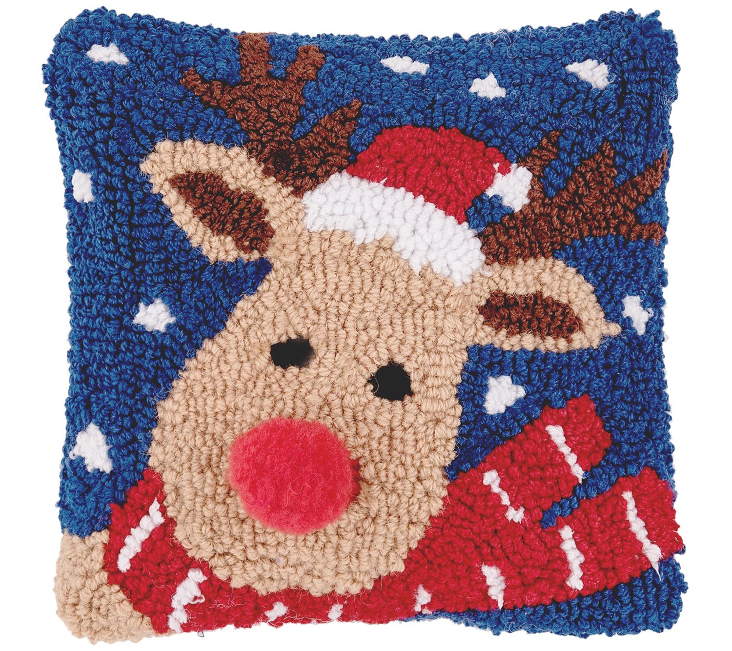 Christmas Reindeer Hooked Pillow By C F Home Page 1 Qvc Com