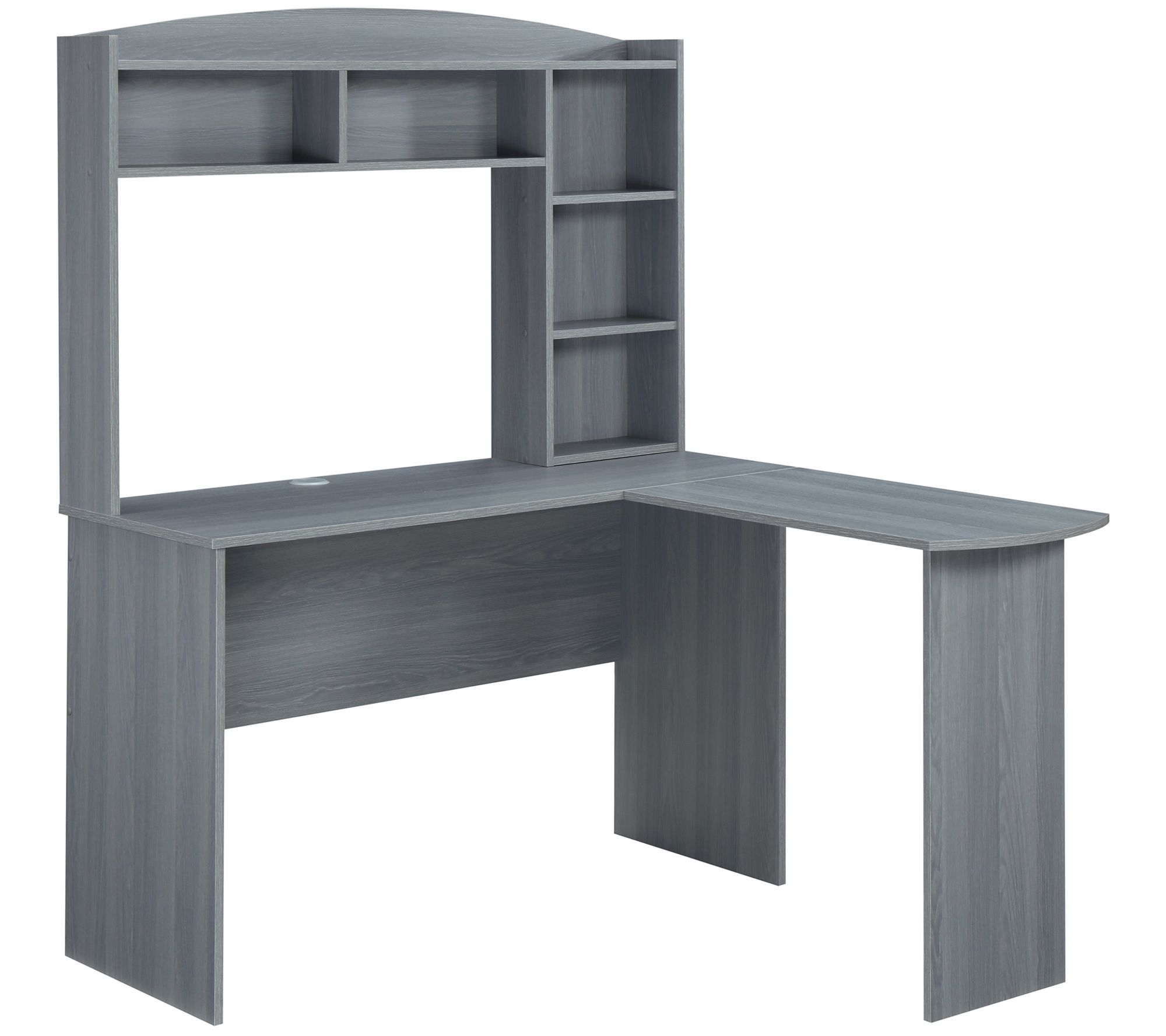 Techni Mobili Modern L-Shaped Computer Desk wit h Hutch