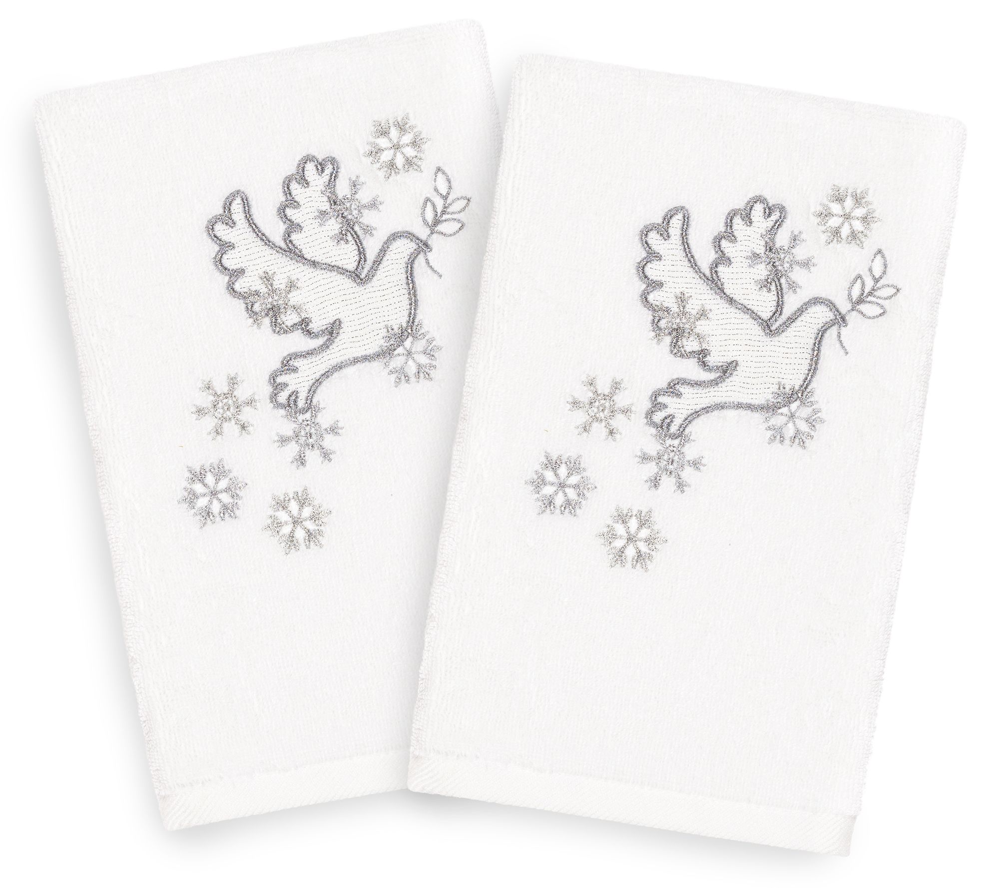 Linum Home Textiles Christmas Dove 2-Piec e Han Towels