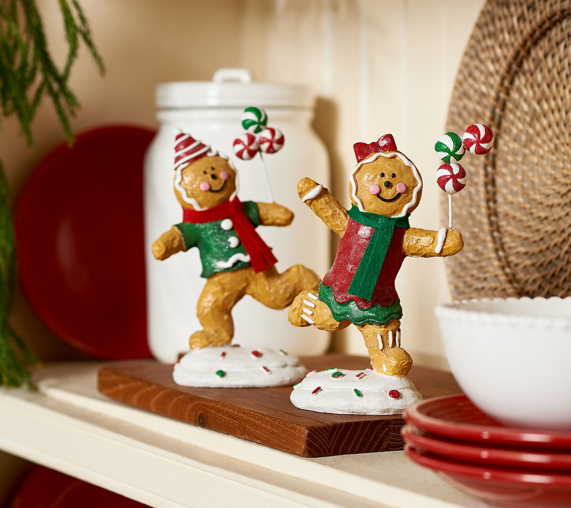 Set Of 2 7 Playing Gingerbread Figures By Valerie