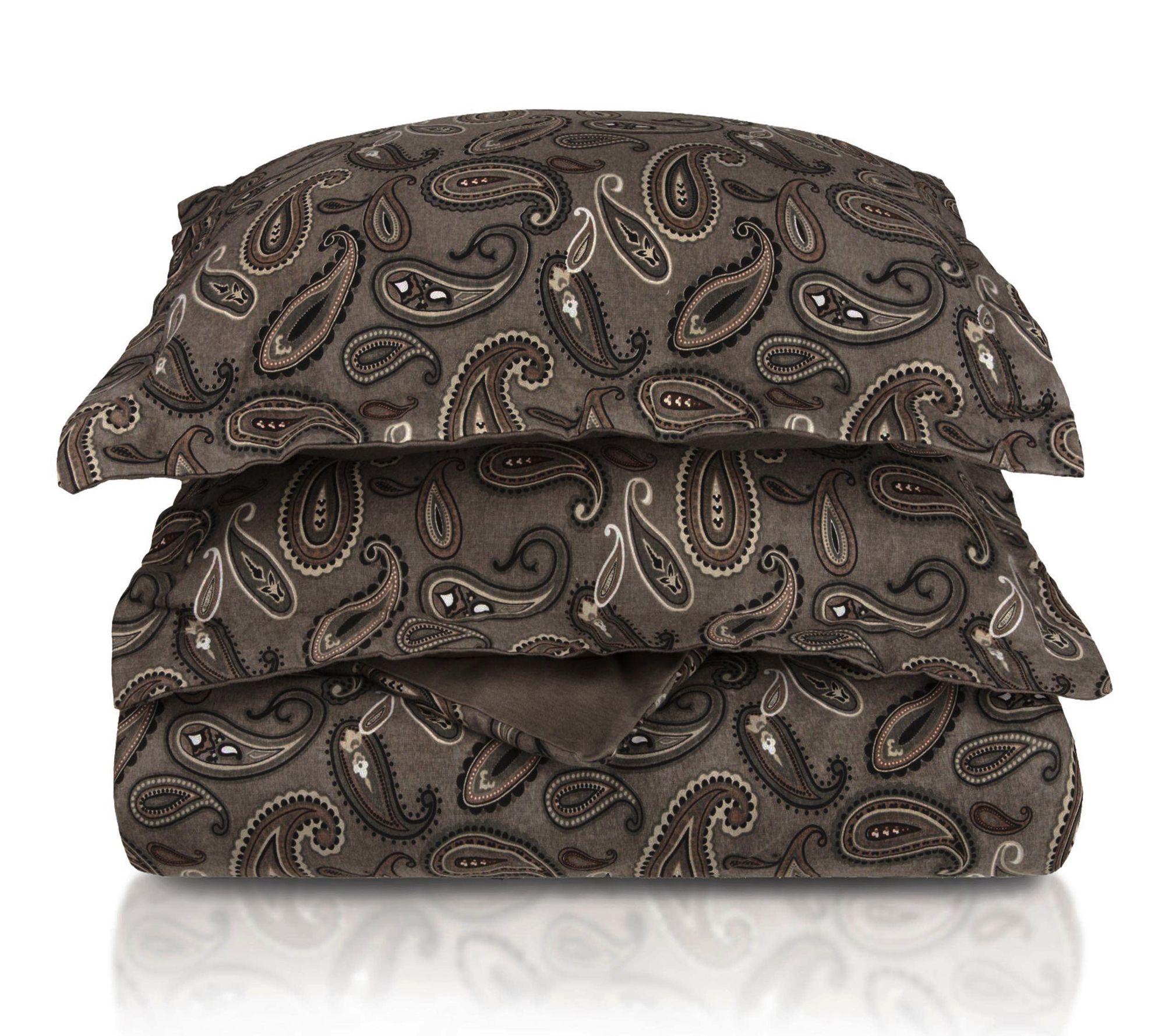 Superior Cotton Flannel Paisley Duvet Cover Set King/Cal King
