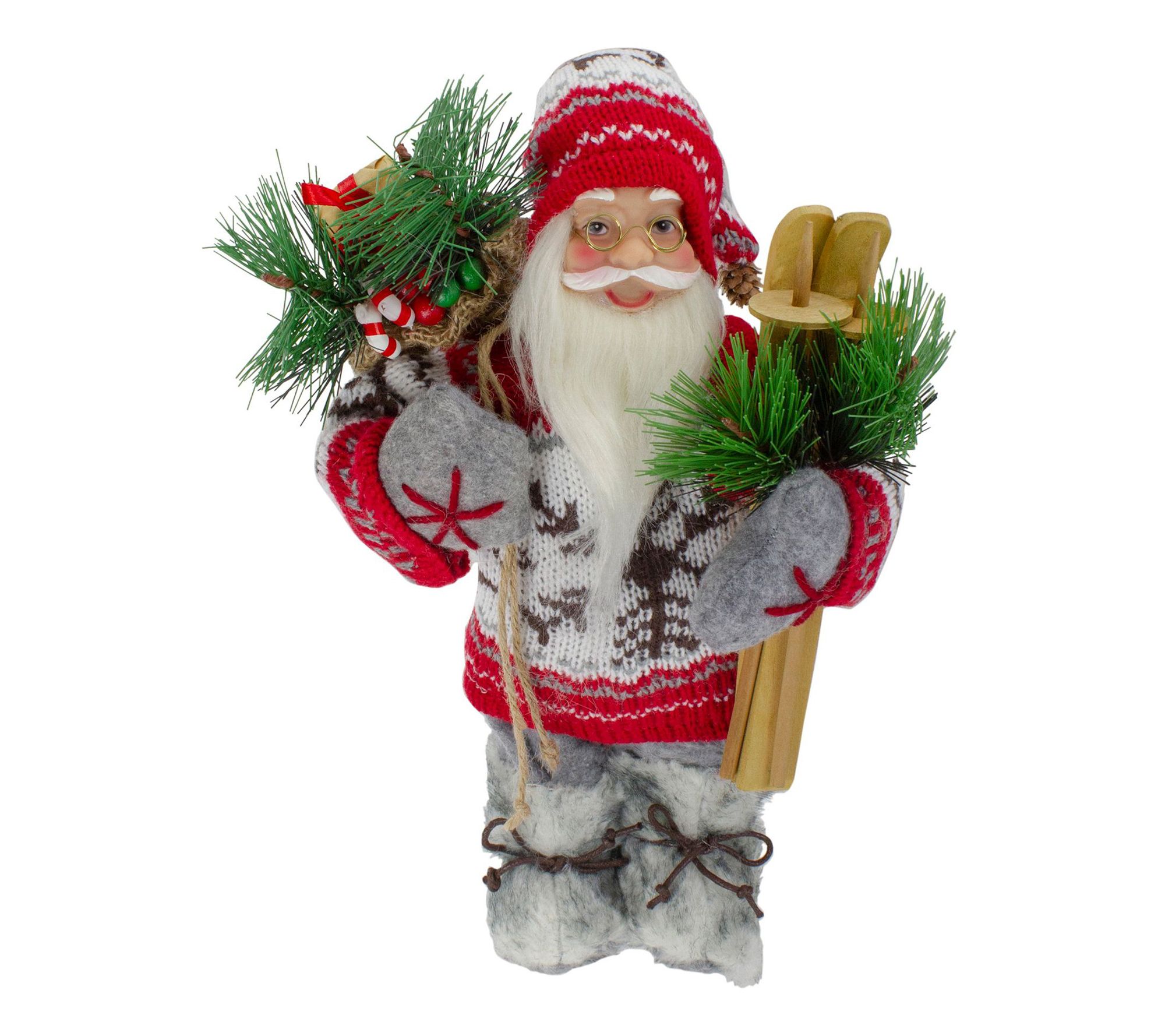 Northlight 12" Santa Dressed in a Warm Sweater Boots Figure