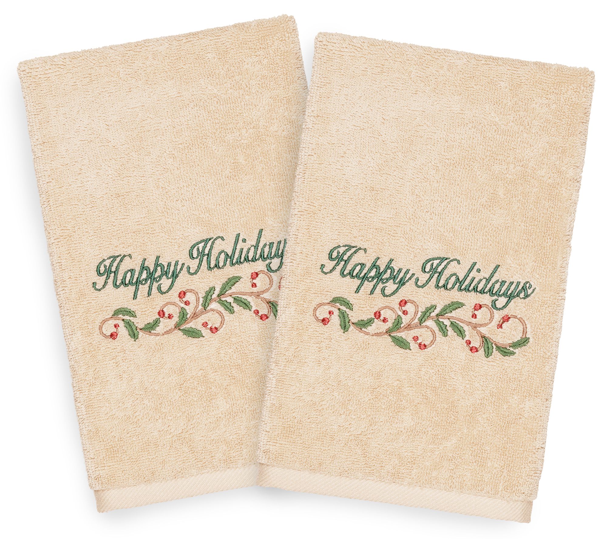 Linum Home Textiles Happy Holidays 2-Piec e Han Towels