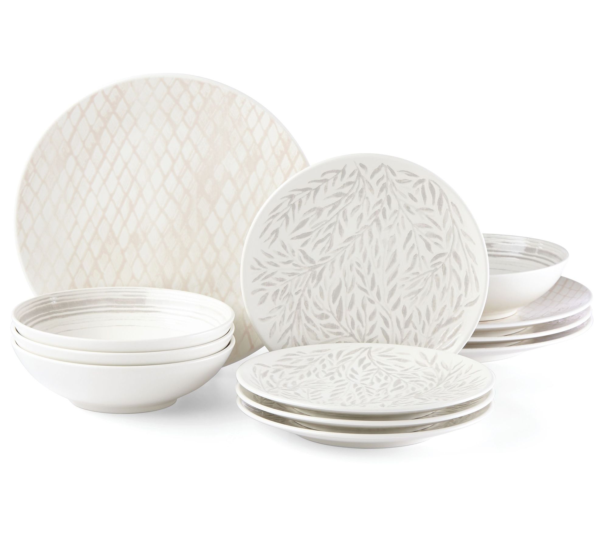 UPC 882864858719 product image for Lenox Textured Neutrals Linen 12-Piece Plate & Bowl Set | upcitemdb.com