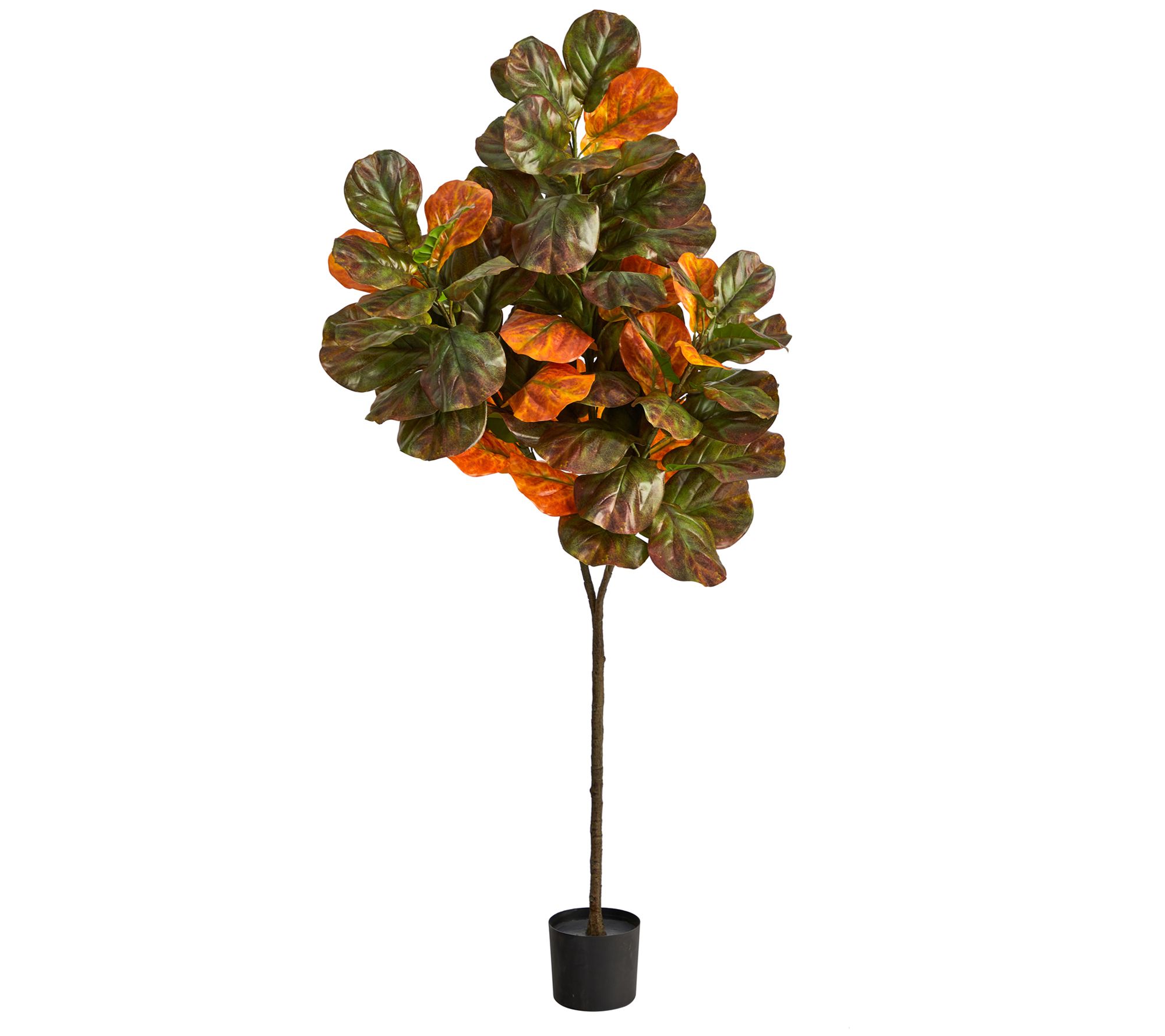 Nearly Natural 6' Autumn Fiddle Leaf Artificial  Tree