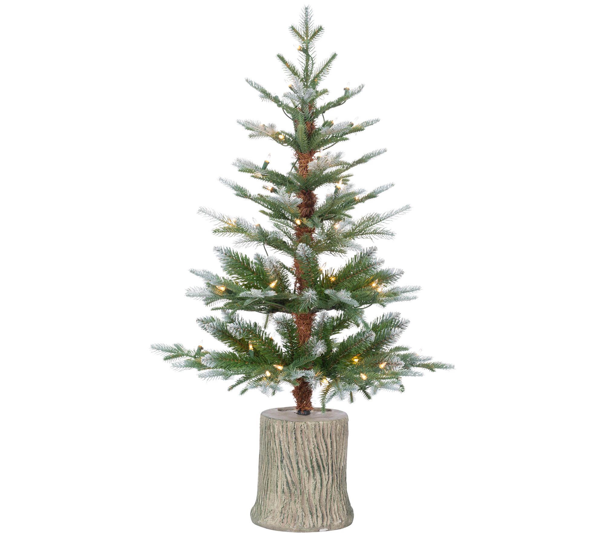 3-Ft High Potted Natural Cut Frosted Pine Tree y Sterling Co