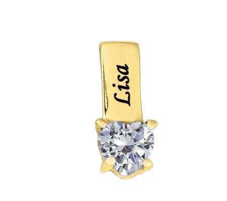 24K Yellow Gold Plated Sterling Birthstone Name Pendant