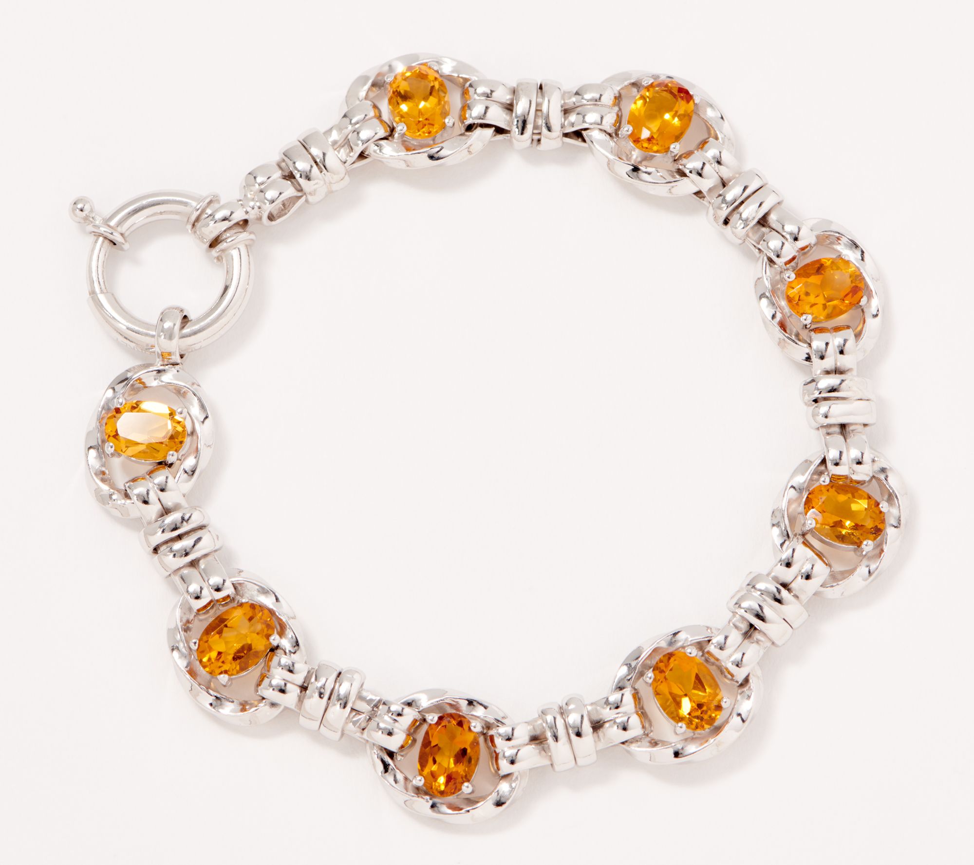 Sterling Silver Gemstone 6-3/4 Bracelet by Silver Style