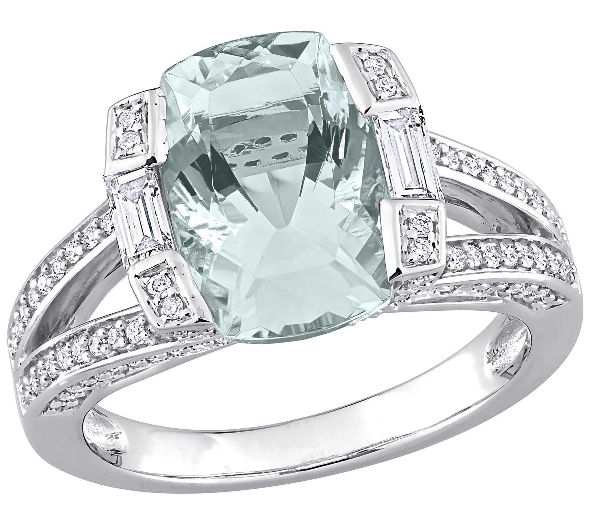 Bellini 3.75 cttw Aquamarine & 0.55 cttw Diamon d Ring, 14K