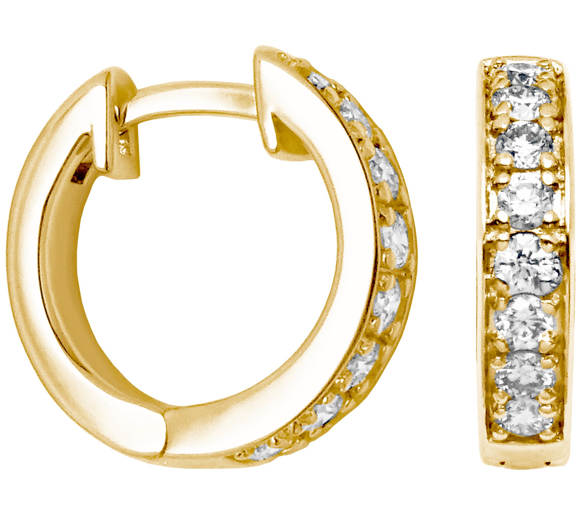LuxLab Diamonds 0.45 cttw Lab Grown Hoop Earri gs, 18K Plated