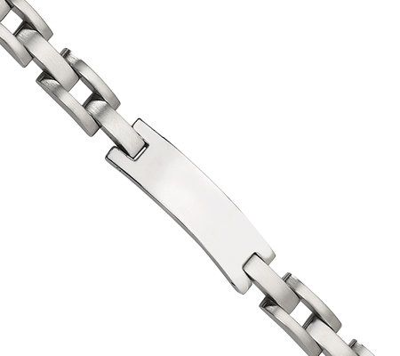 Steel by Design Mens 9 Brushed & Polished I D Bracelet