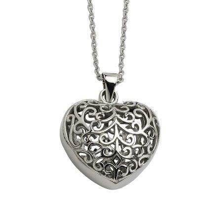 Steel by Design Filigree Heart Pendant w/ Chain