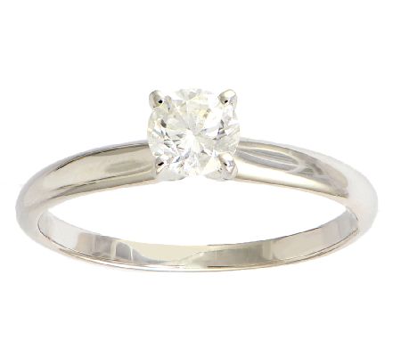Affinity 1/2 ct Diamond Solitaire Ring, 14K W h ite Gold