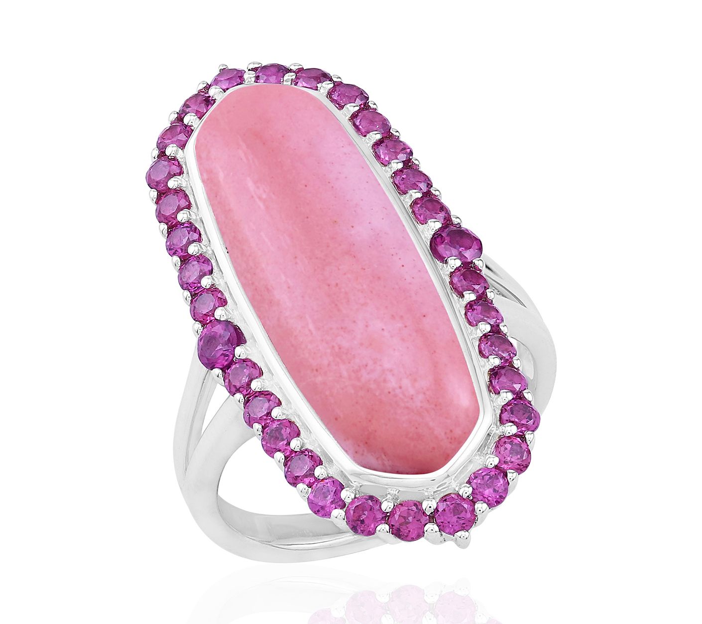 Generation Gems Oval Cabochon Halo Ring, Sterli ng Silver