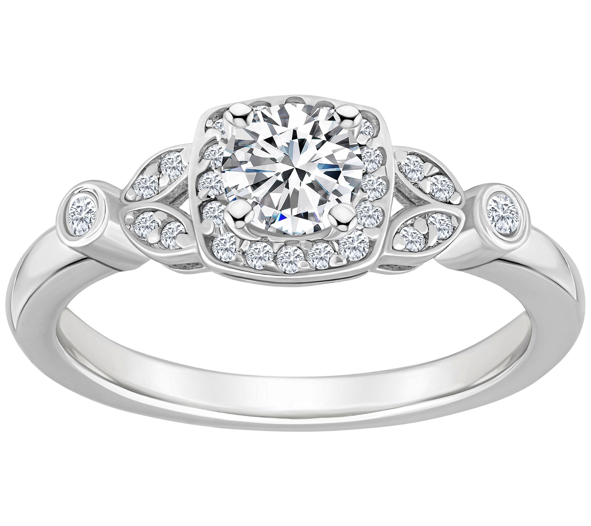 Affinity 0.55 cttw Diamond Halo Engagement Ring, 14K Gold