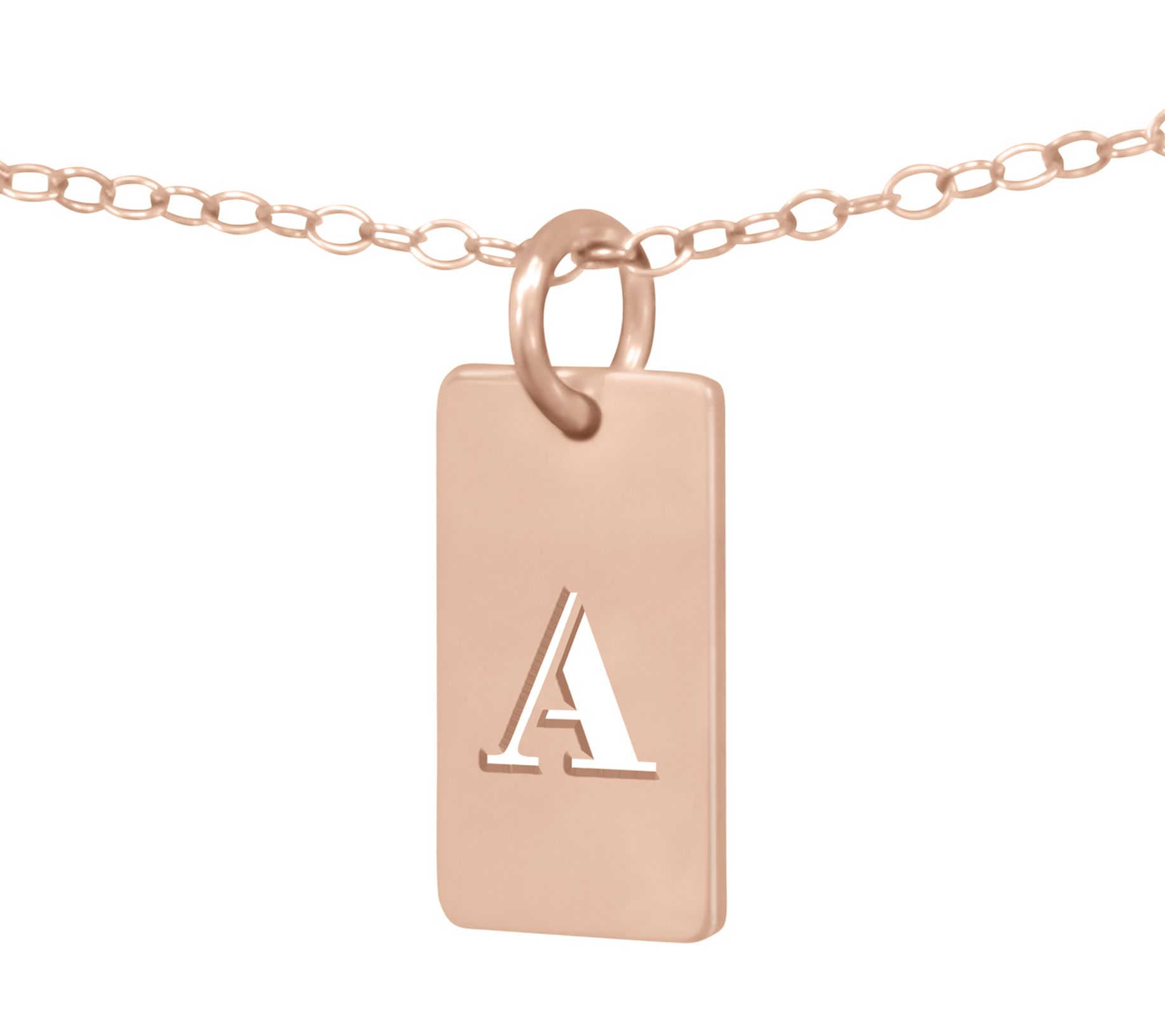 14K Rose Gold-Plated Personalized Initial T ag endant