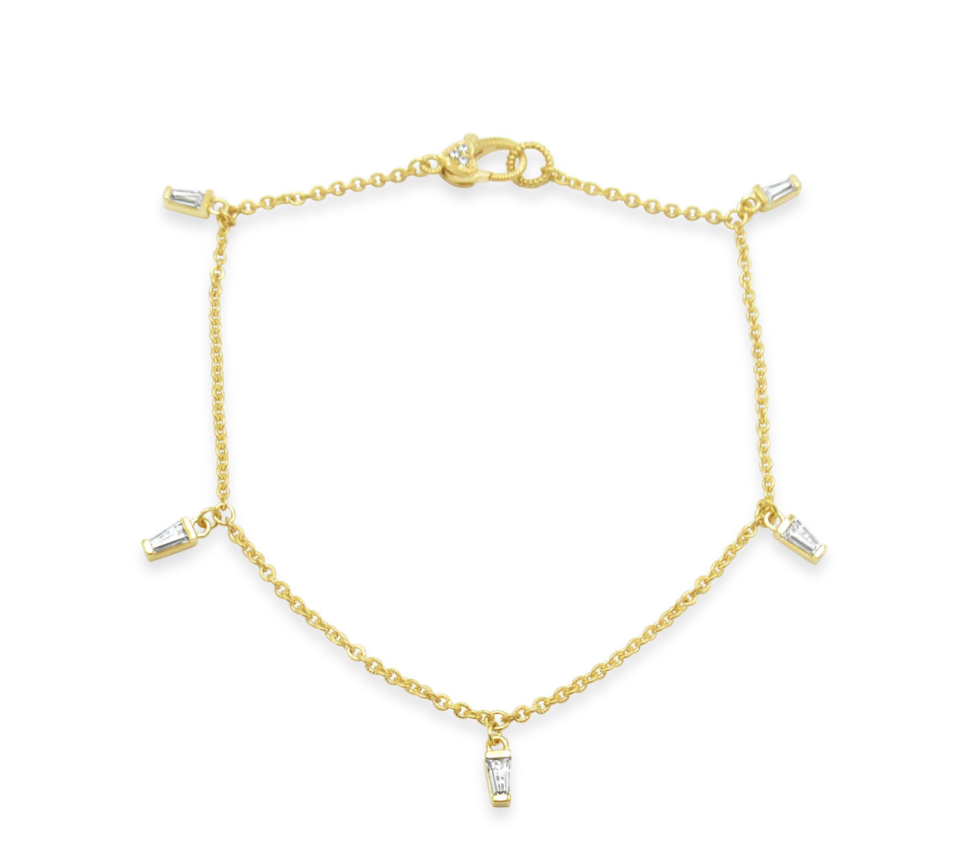 Judith Ripka 14K Clad 1.25 cttw Diamonique An k le Bracelet
