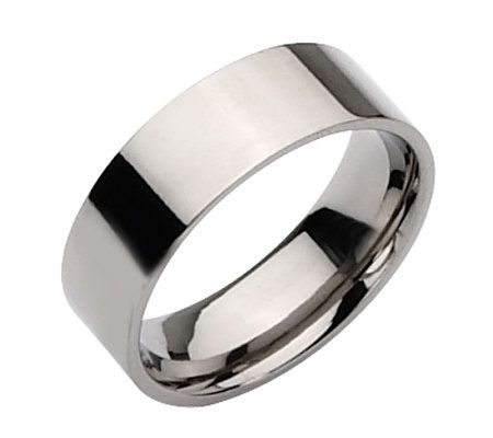 Titanium Flat 8mm Polished Ring - Unisex