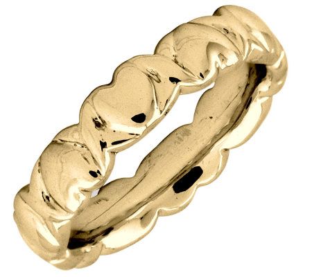 Simply Stacks Sterling 18KYellow Gold-Plated 4. 25mm Heart Rin