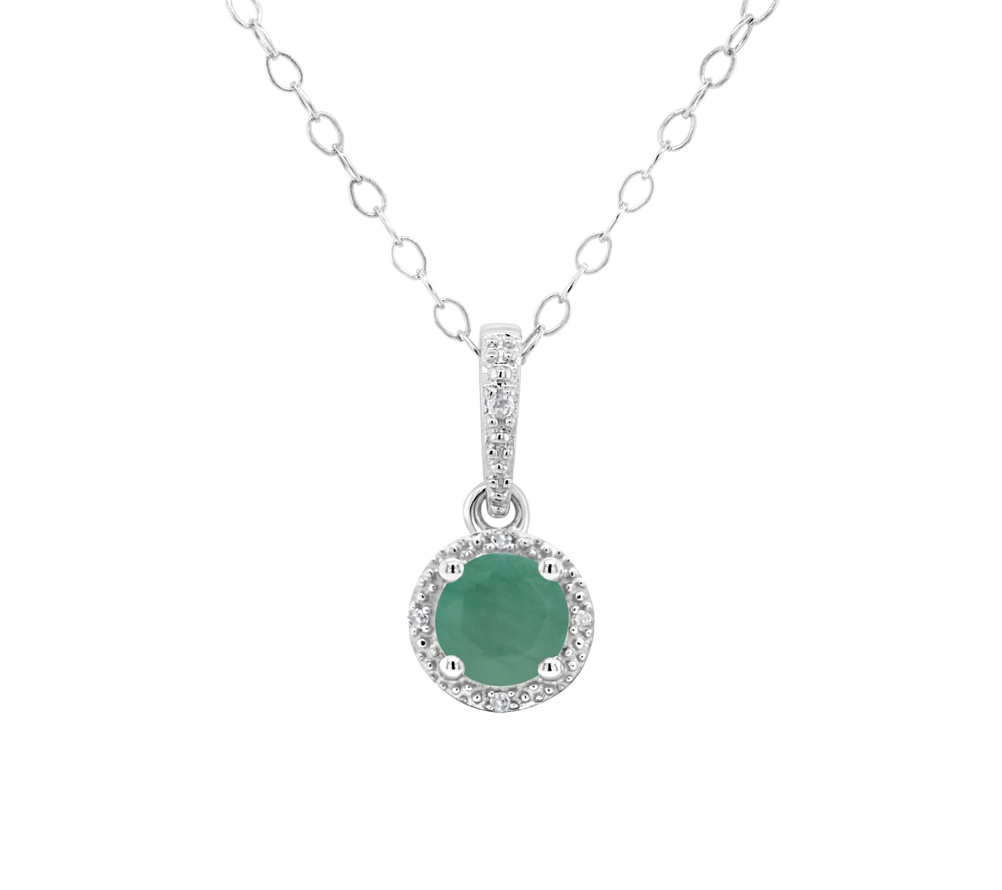 Sterling Birthstone Pendant with Diamond Accent s & Chain