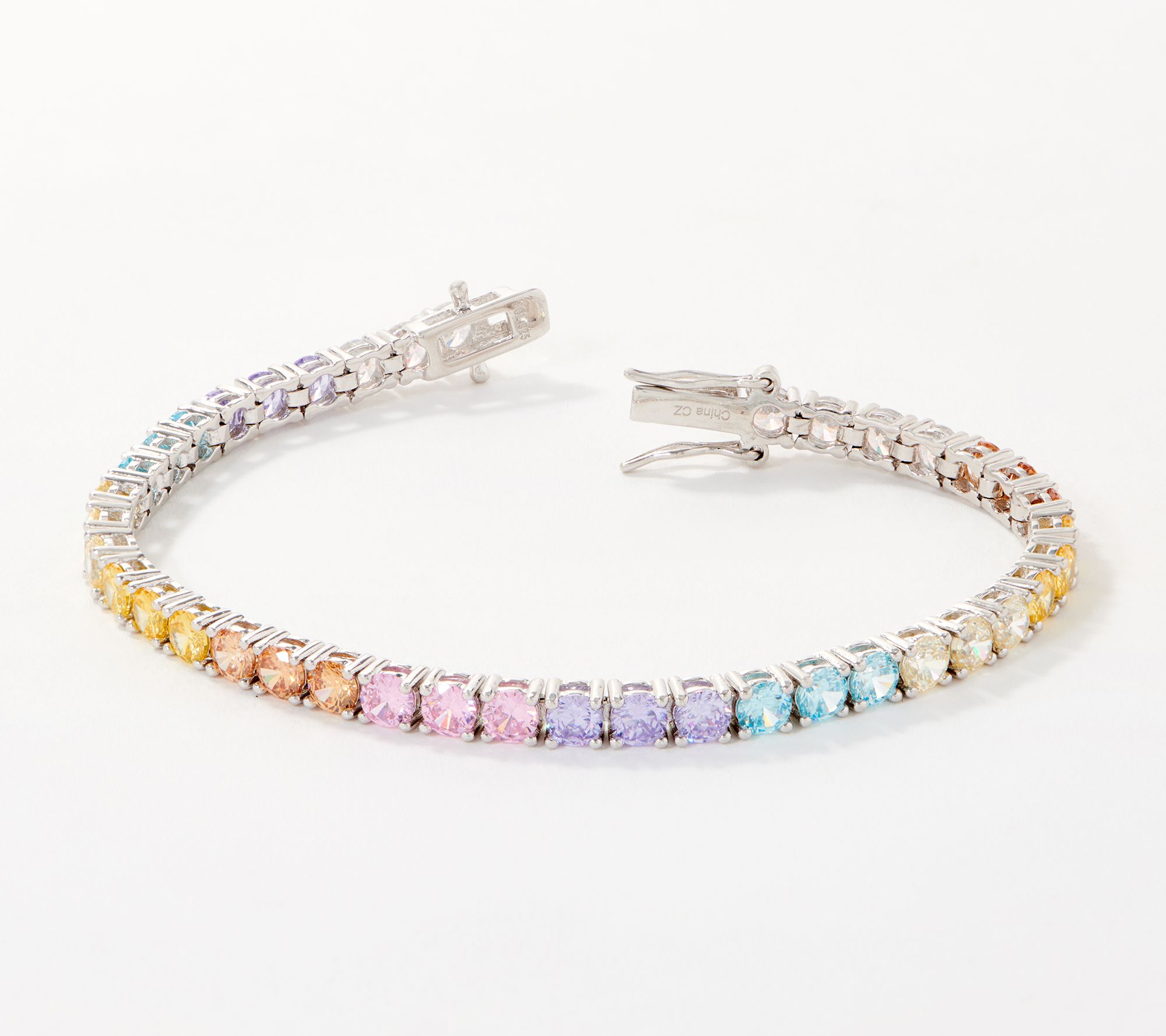 Diamonique Rainbow Aurora Borealis Tennis Bracelet