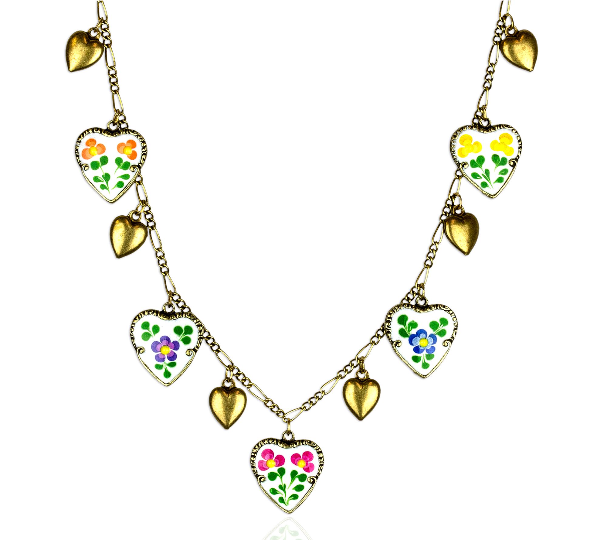 Anne Koplik Heart Dangles Necklace