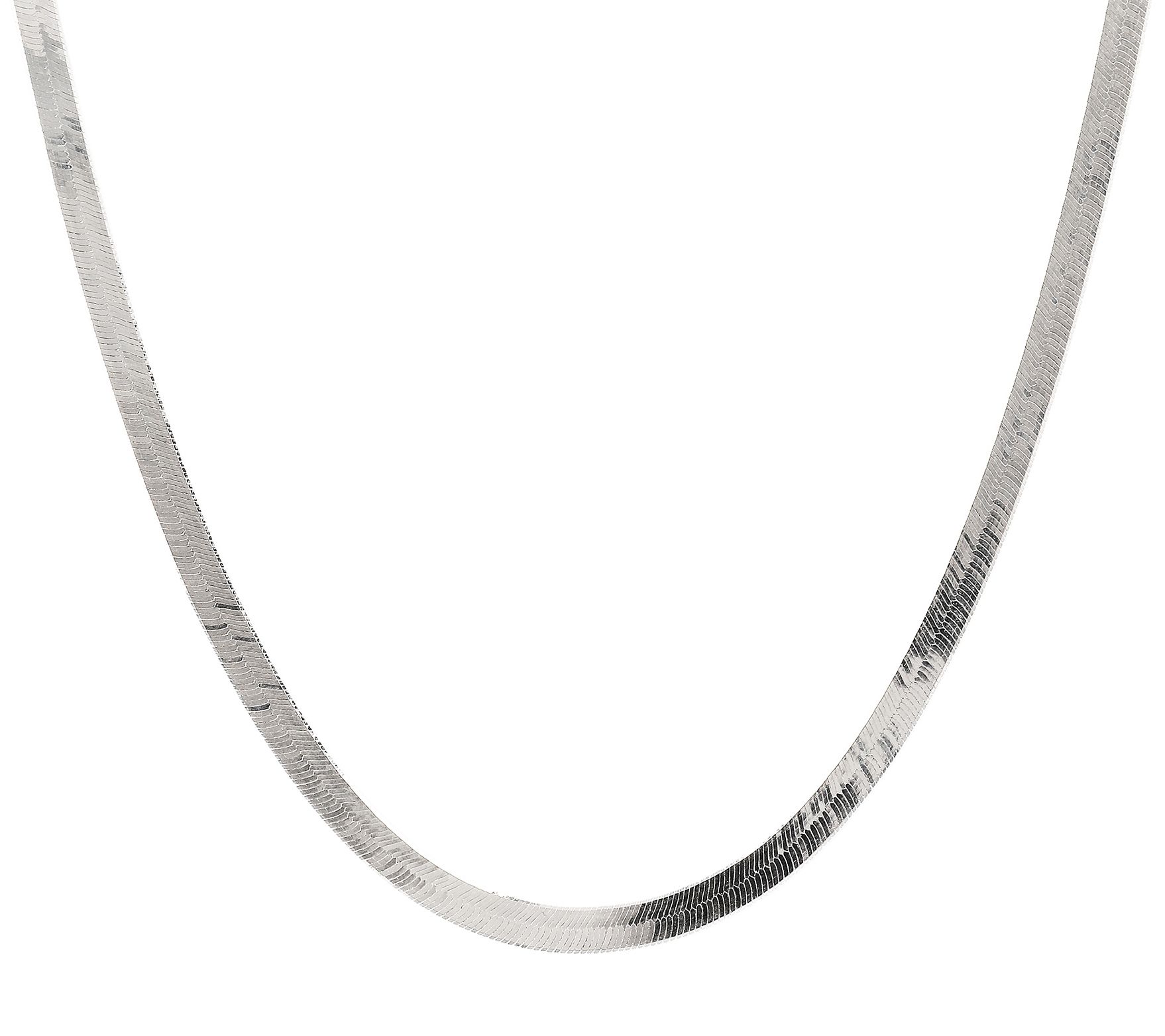 UltraFine Silver 20 Polished Herringbone Neckl ace, 7.7g