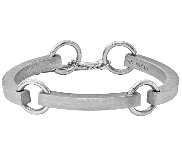 Italian Silver 7 Status Link Bracelet