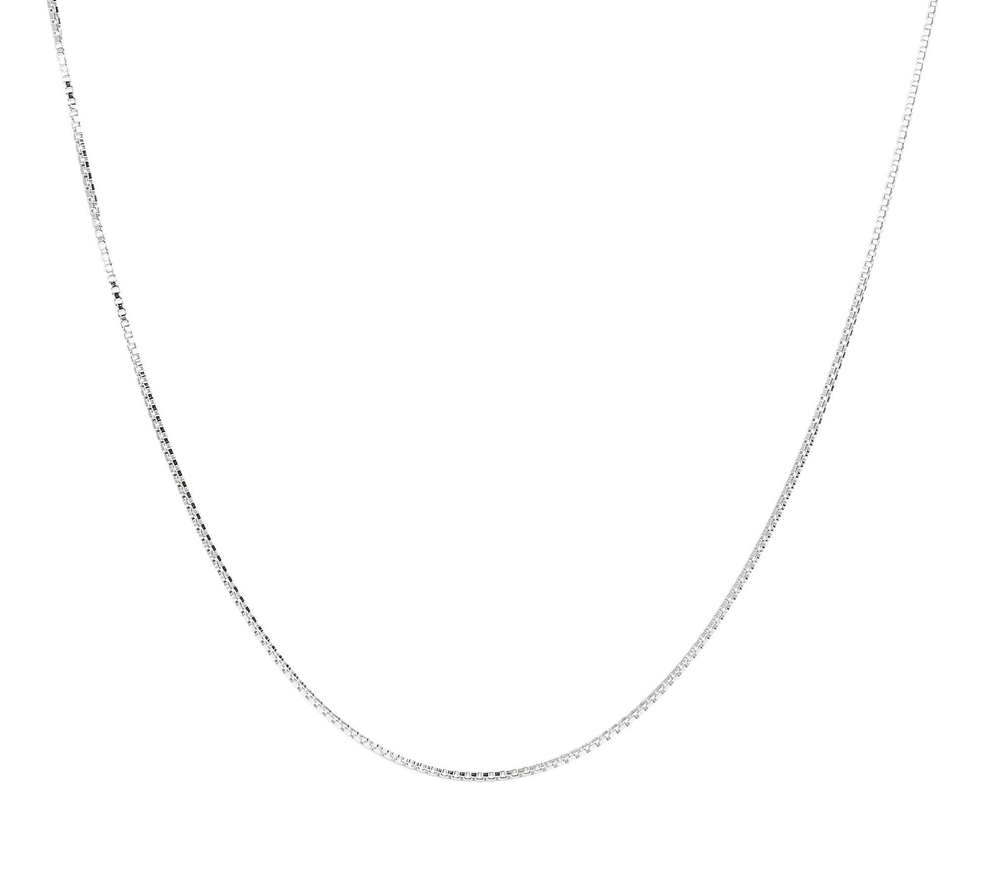 UltraFine Silver 22" Polished Fine Box Chain Necklace, 3.2 g