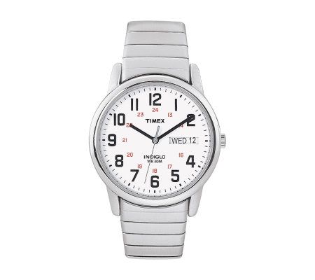 Timex Mens Easy Reader Stainless Steel Watch & Expansion Band