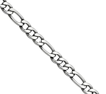 Stainless Steel 7 Figaro Chain Bracelet