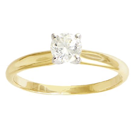 Affinity 1/2 ct Diamond Solitaire Ring, 14K Y e llow Gold