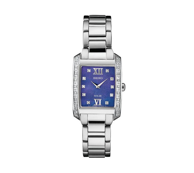 Seiko Womens Blue Dial Diamond Accent Bracelet Watch