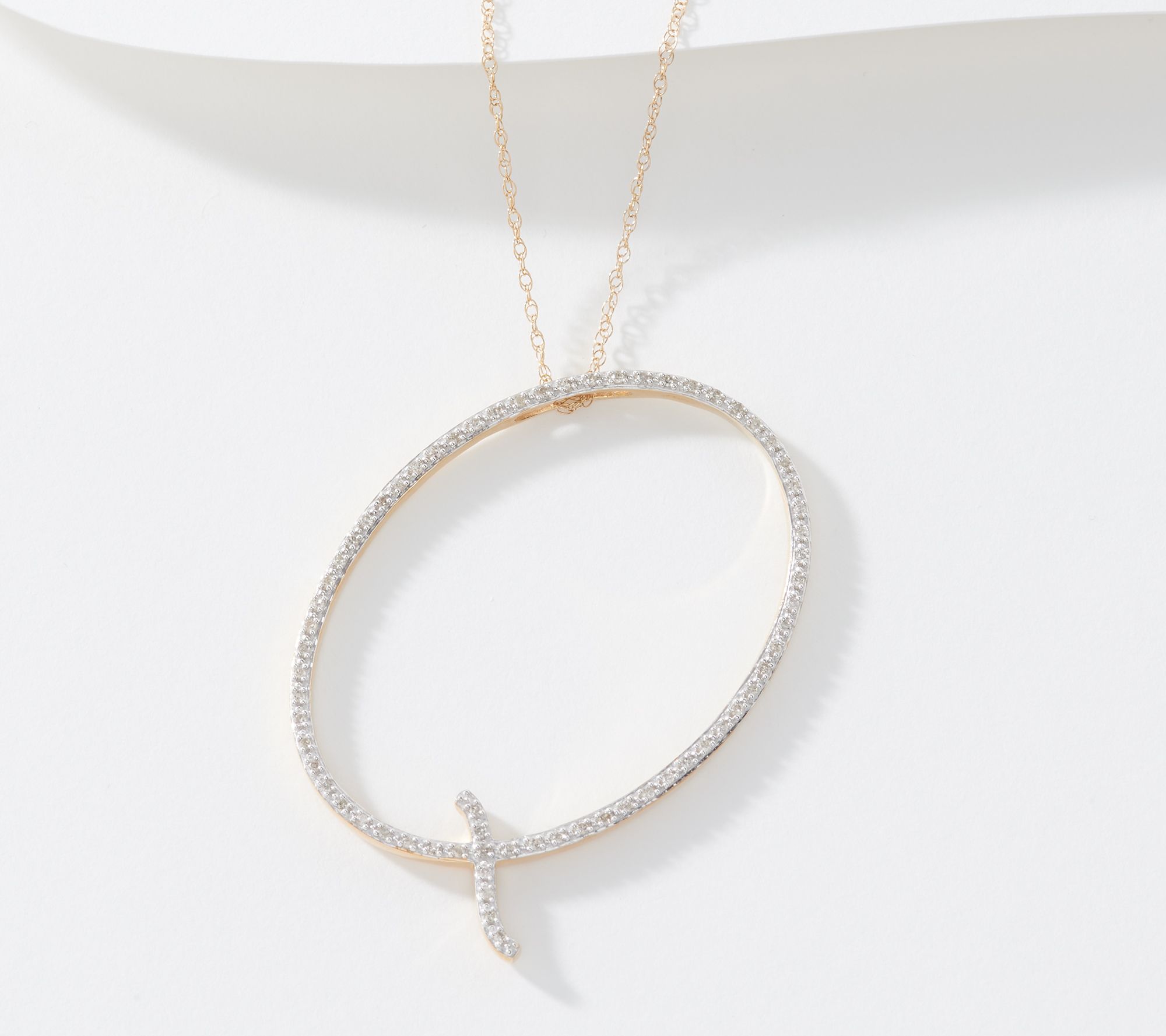 Affinity Diamonds 1/3cttw Initial Necklace, 14K Gold Plated