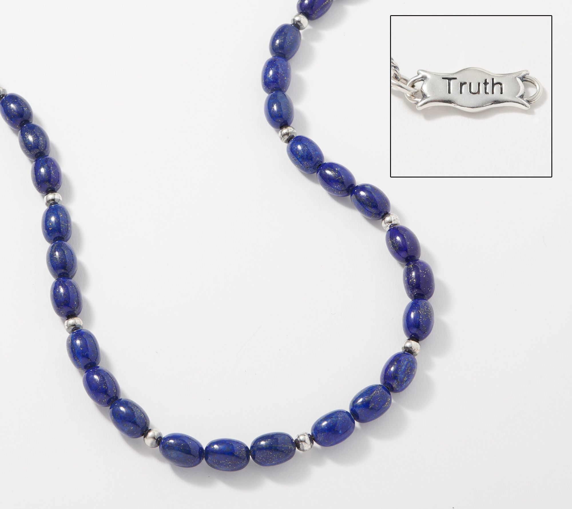 American West Gemstone and Sterling Silver 21 Bead Necklace