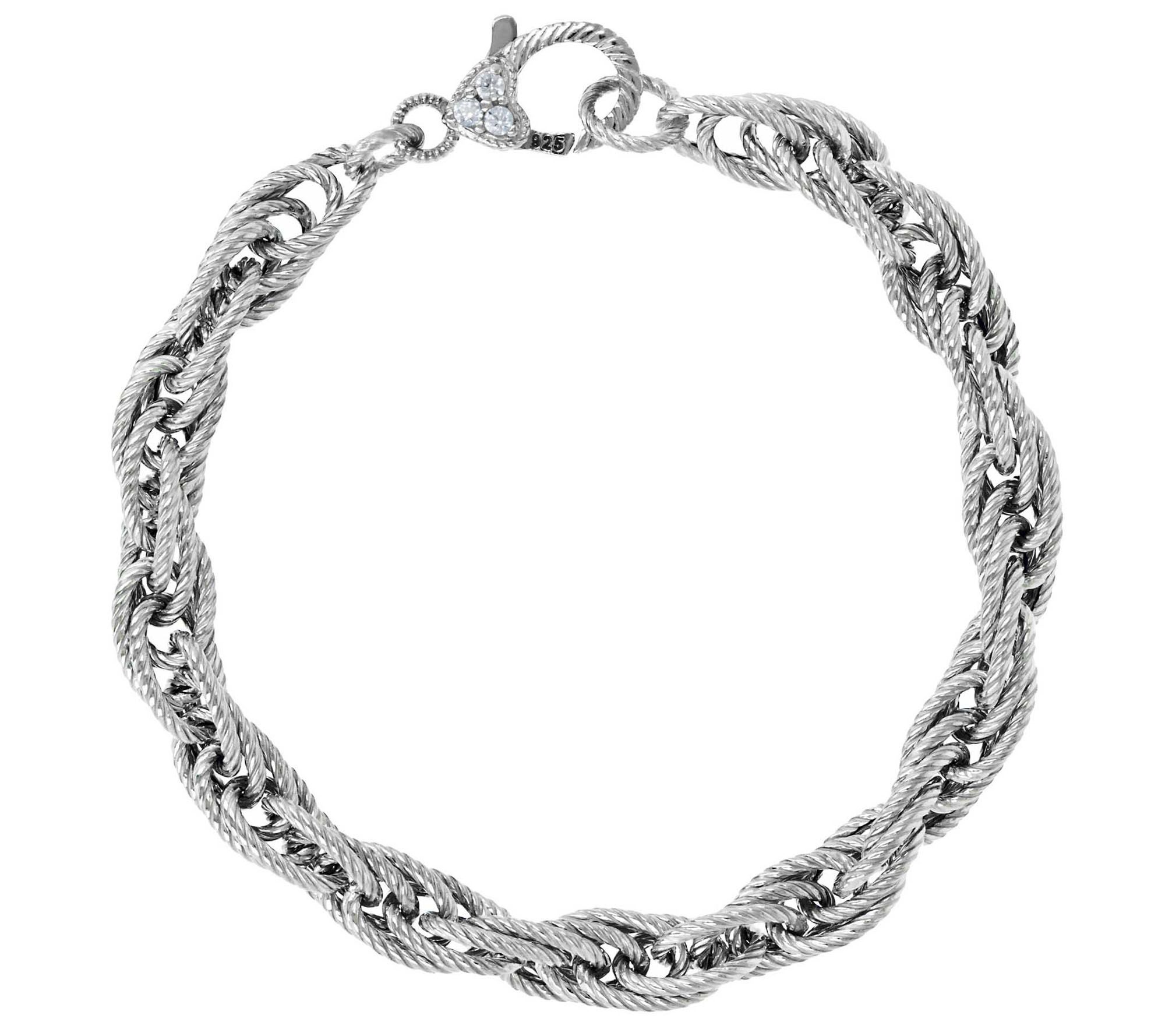 Judith Ripka Verona Sterling Textured Rope Brac elet, 10g