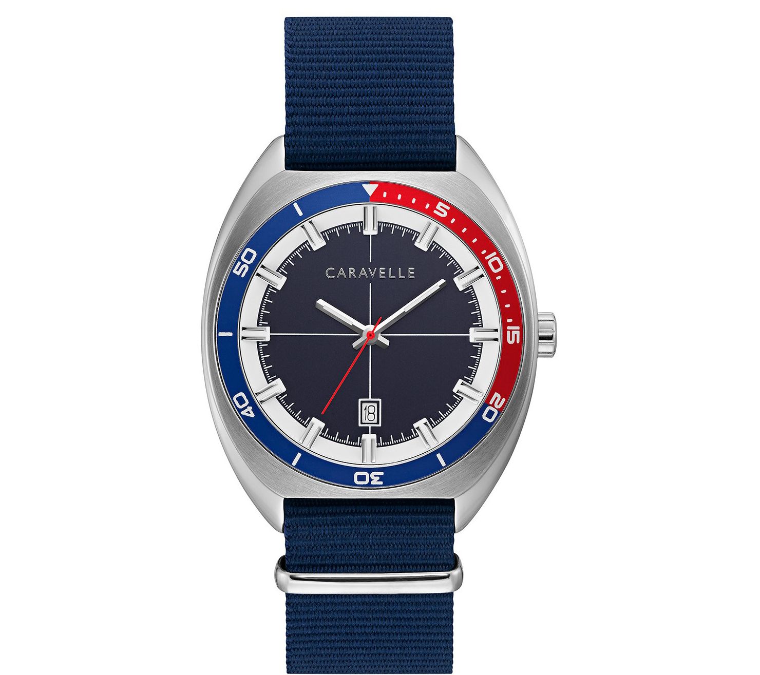 Caravelle by Bulova Mens Blue Nylon S trap Wat ch