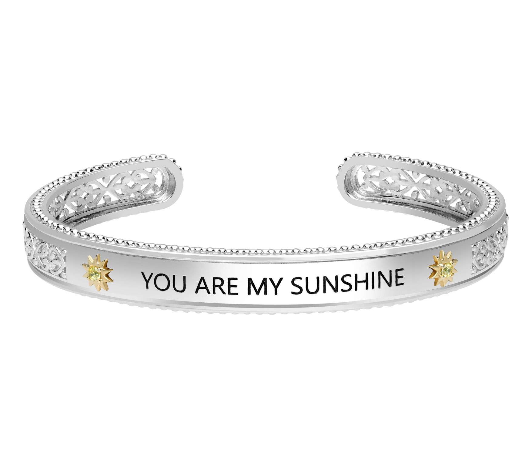 Elyse Ryan Two-Tone Sterling Silver Gemstone In spiration Cuff